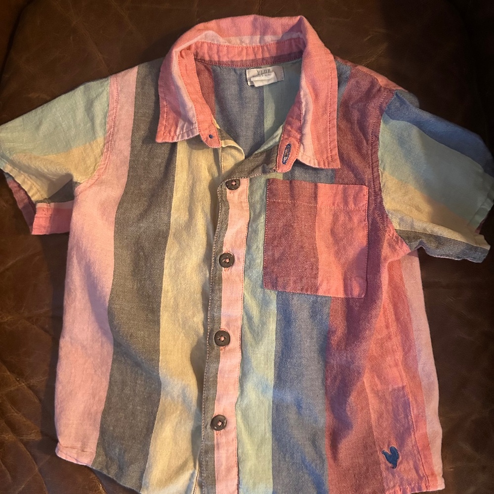 Blue Rooster Boys Toddler Multi Color Button Up Shirt Sz 4t